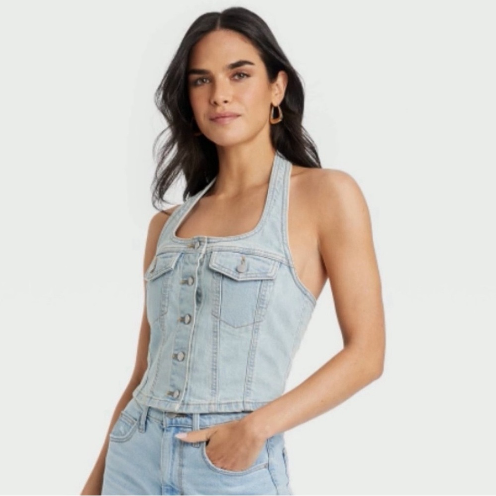 NWT Universal Threads Denim Halter